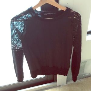 Gorgeous All Saints sweater with silk and lace.